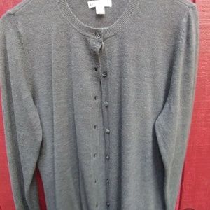 Grey button up sweater